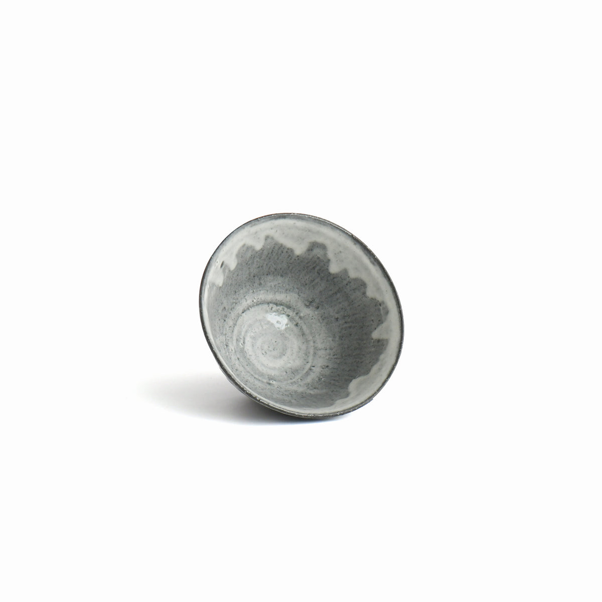 Top view of the Sumine Rice Bowl showing its soft white interior glaze and organic handcrafted form.