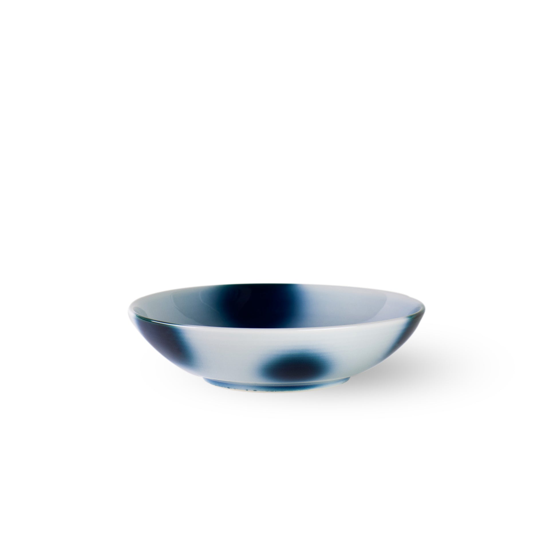 Mizu-oto pasta bowl with soft blue and deep navy glaze, handmade by Yoshito Takenishi.